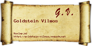 Goldstein Vilmos névjegykártya
